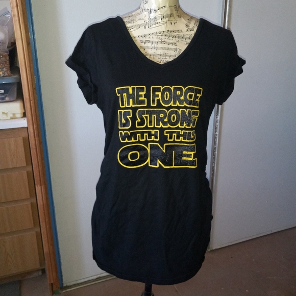 The Force Is Strong With This One Women’s MATERNITY Large T Shirt Cotton - Picture 1 of 6